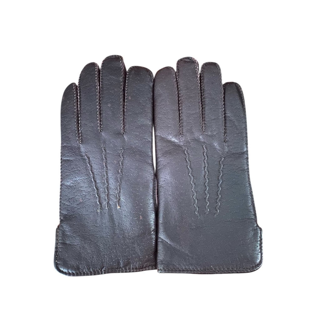 Classic Premium Brown Leather Men's Gloves Fur-Lined